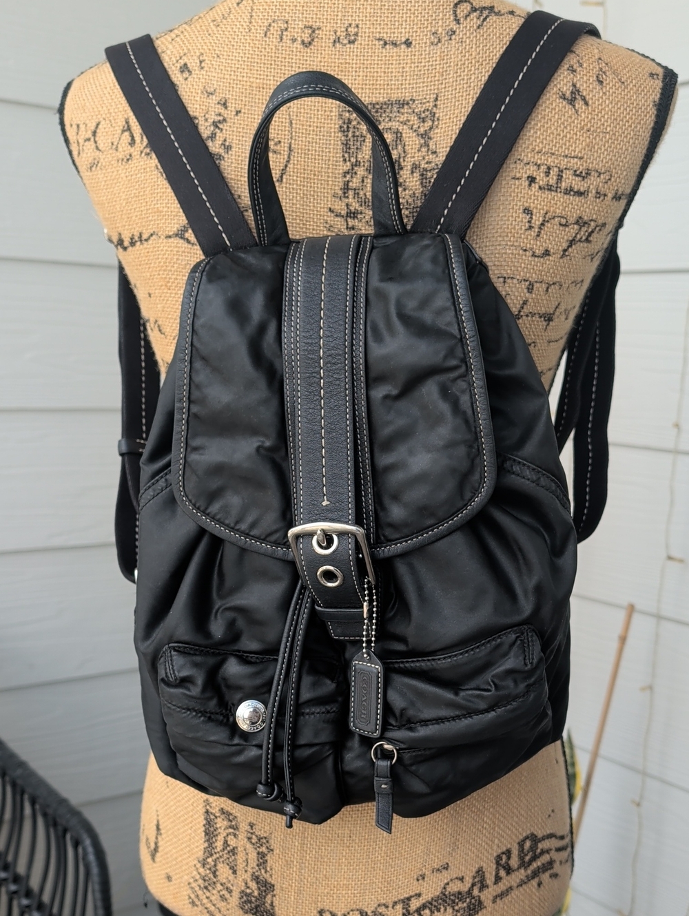 Authentic Vintage Coach Nylon & Leather Mini Backpack #1898
